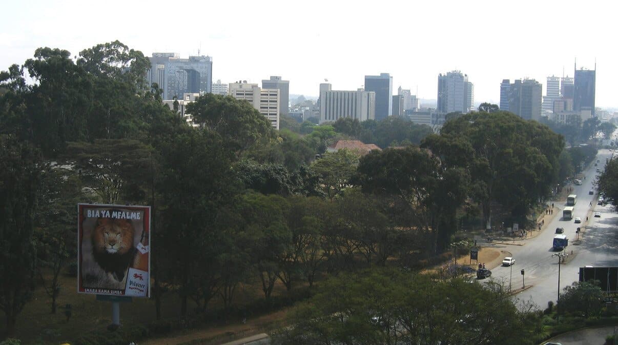 Nairobi skyline viewed from the west